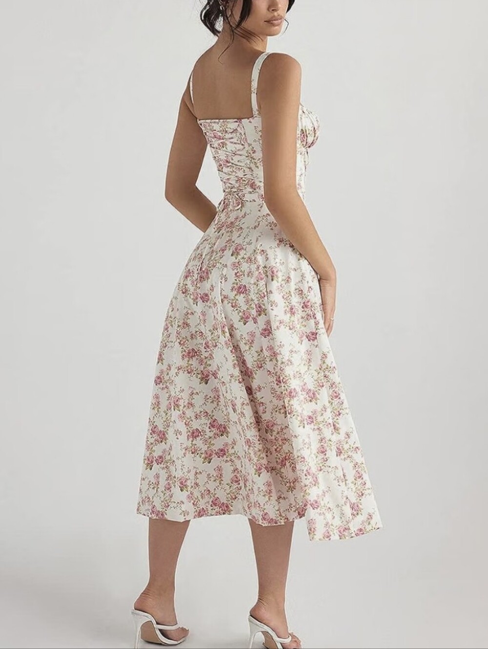 Women Floral Corset Dress, Boho - Picture 3 of 4
